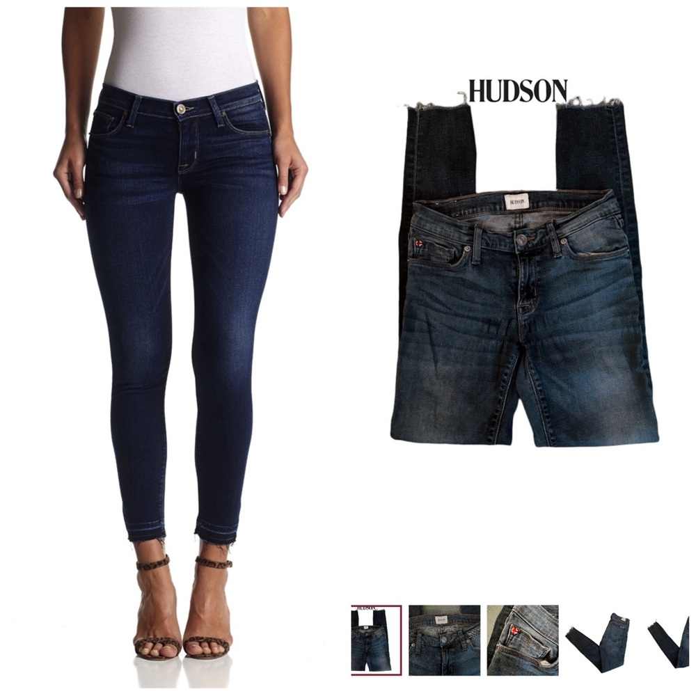 Hudson Krista Low Rise Skinny Raw Hem Ankle Jean